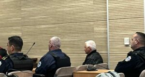 Court hearing against Gavrilo Milosavljevic on April 10, 2025. Photo: BIRN