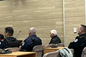 Court hearing against Gavrilo Milosavljevic on April 10, 2025. Photo: BIRN