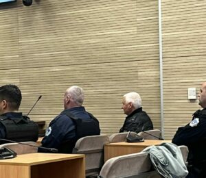 Court hearing against Gavrilo Milosavljevic on April 10, 2025. Photo: BIRN