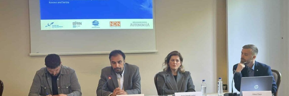 Presentation of the report on journalistic perspectives in Kosovo and Serbia in Pristina on June 2, 2025. Photo: BIRN.