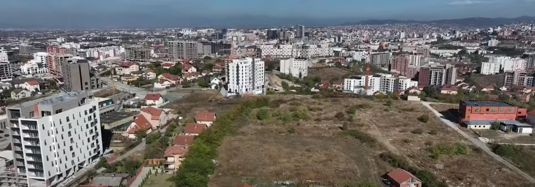 An aerial view of the property in Veternik neighbourhood in Prishtina, swaped by fraud and institutional neglect. Photo: BIRN