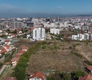 An aerial view of the property in Veternik neighbourhood in Prishtina, swaped by fraud and institutional neglect. Photo: BIRN