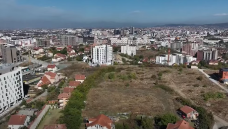 An aerial view of the property in Veternik neighbourhood in Prishtina, swaped by fraud and institutional neglect. Photo: BIRN