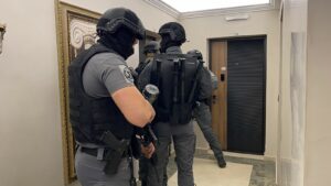 Kosovo Police conduct raid operation in several regions targeting drug trafficking and money laundering on May 3, 2025. Photo: BIRN