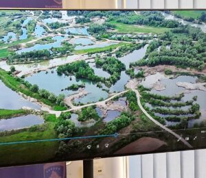 View of the environmental damage from illegal gravel extraction in the Prizren region. Photo: Footage taken from the presentation by the Prizren Prosecution Office, June 4, 2025.