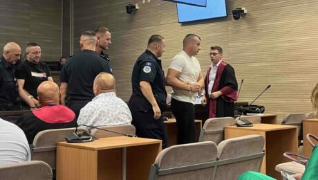 Milun ‘Lune’ Milenkovic (second right) in court, July 28, 2025. Photo: BIRN