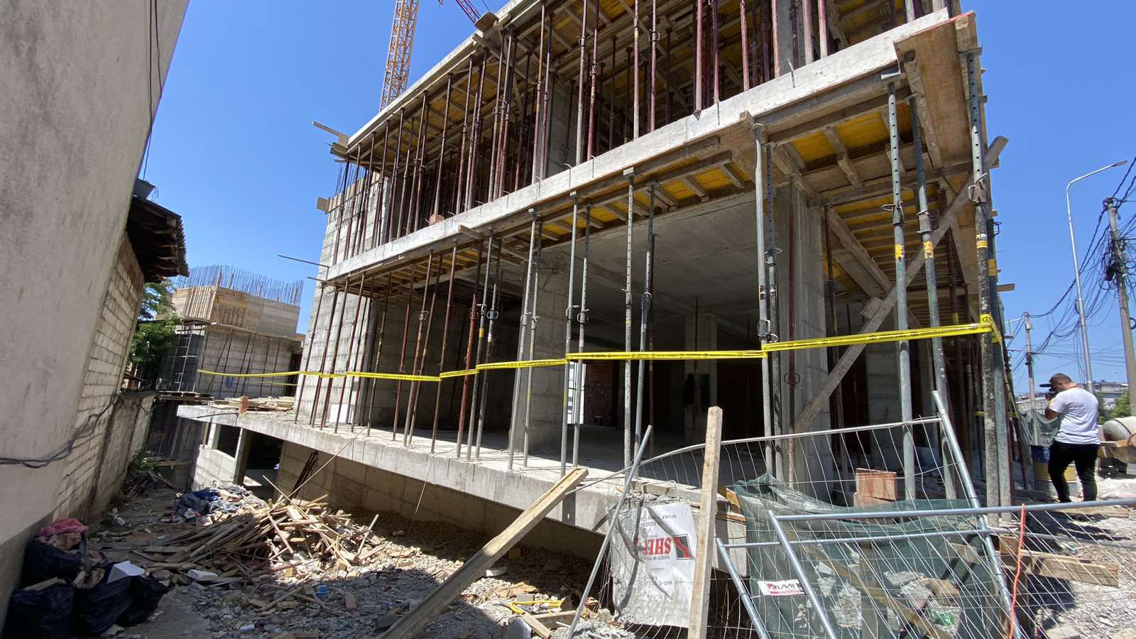 Worksite in Gjakova where two people lost their lives on July 21, 2025. Photo: BIRN