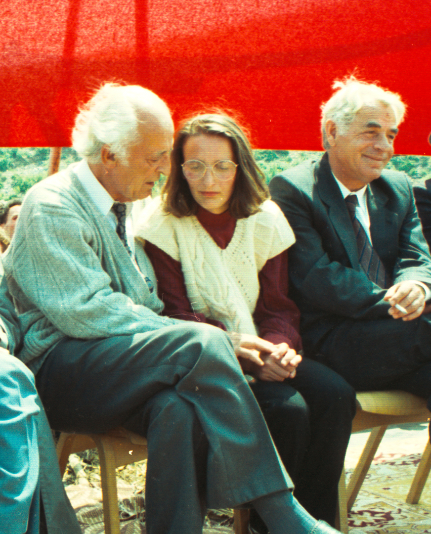 Anton Cetta (L), Hava Shala (M), and Zekerija Cana (R) at a gathering for the reconciliation of blood feuds in the 1990s.
