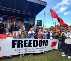 Protesters in The Hague on September 14, 2025. Photo: BIRN.