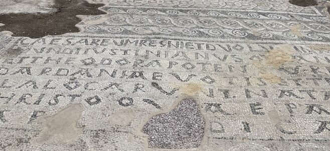 Basilica Mosaic at Ulpiana Archeological Park. Photo: BIRN/Ardita Zeqiri