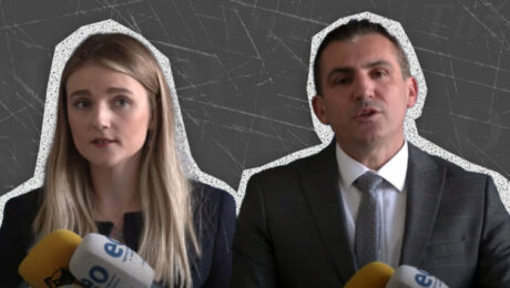 Prosecutor Elza Bajrami-Kastrati (L) and Chief Prosecutor of Pristina, Zejnullah Gashi (R). Illustration: BIRN