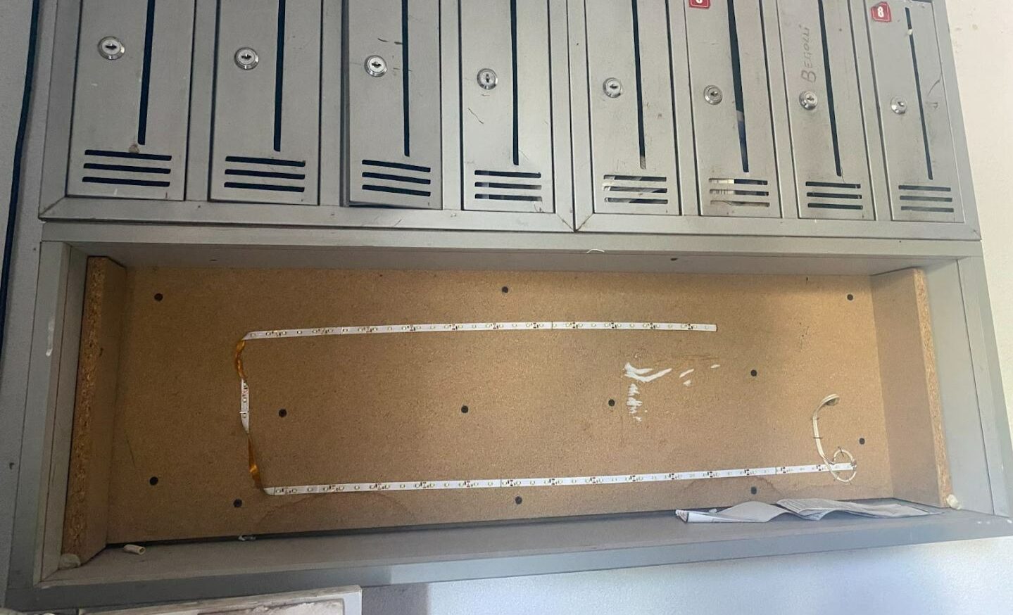 Electricity bills at the entrance of an apartment in Prishtina. Photo: Erlida Mulaku