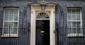 The entrance to the British prime minister's official residence, 10 Downing Street, in London, Britain. Photo: EPA/TOLGA AKMEN