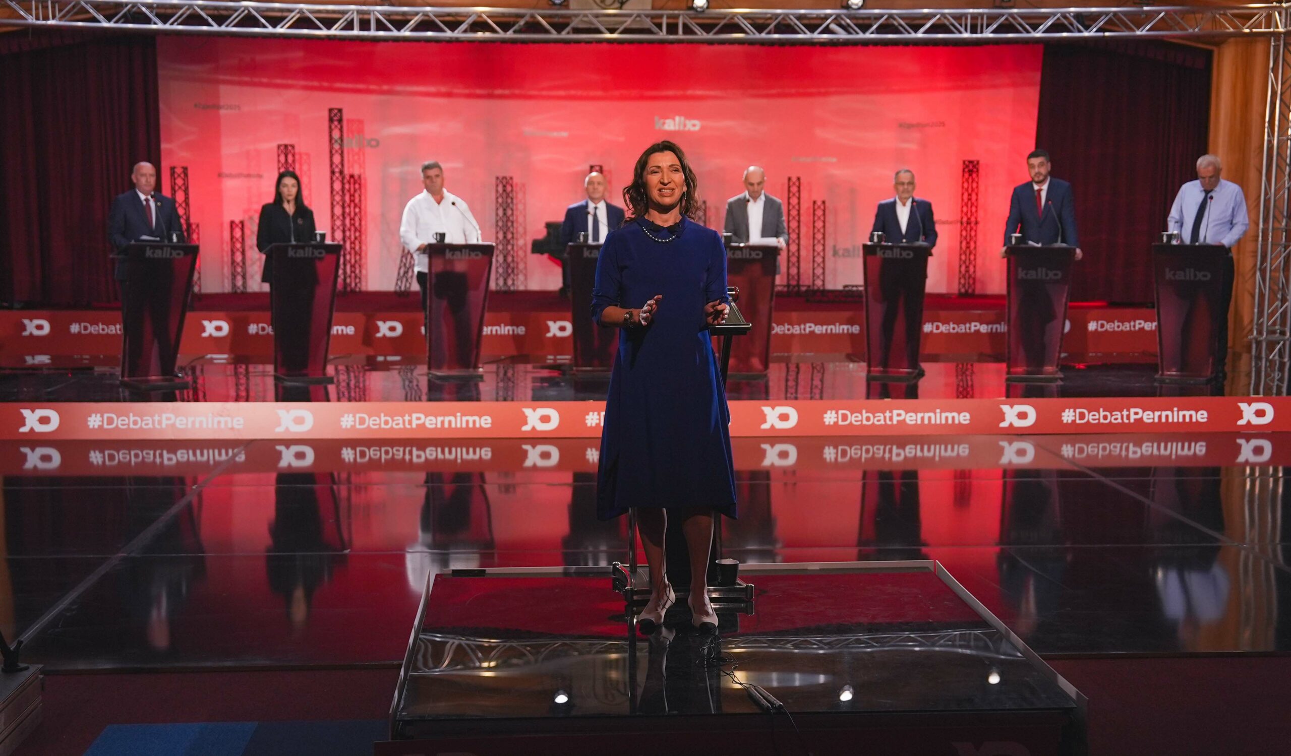 Mayor candidates for Peja, on 'Debat Përnime' TV Programme, on September 17, 2025. Photo: BIRN