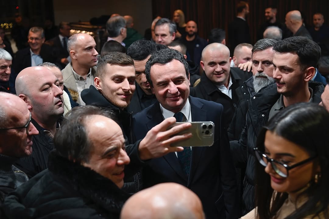 Kosovo Acting PM Albin Kurti meeting Kosovo diaspora in Slovenia, December 14, 2024. Photo: Albin Kurti/Instagram