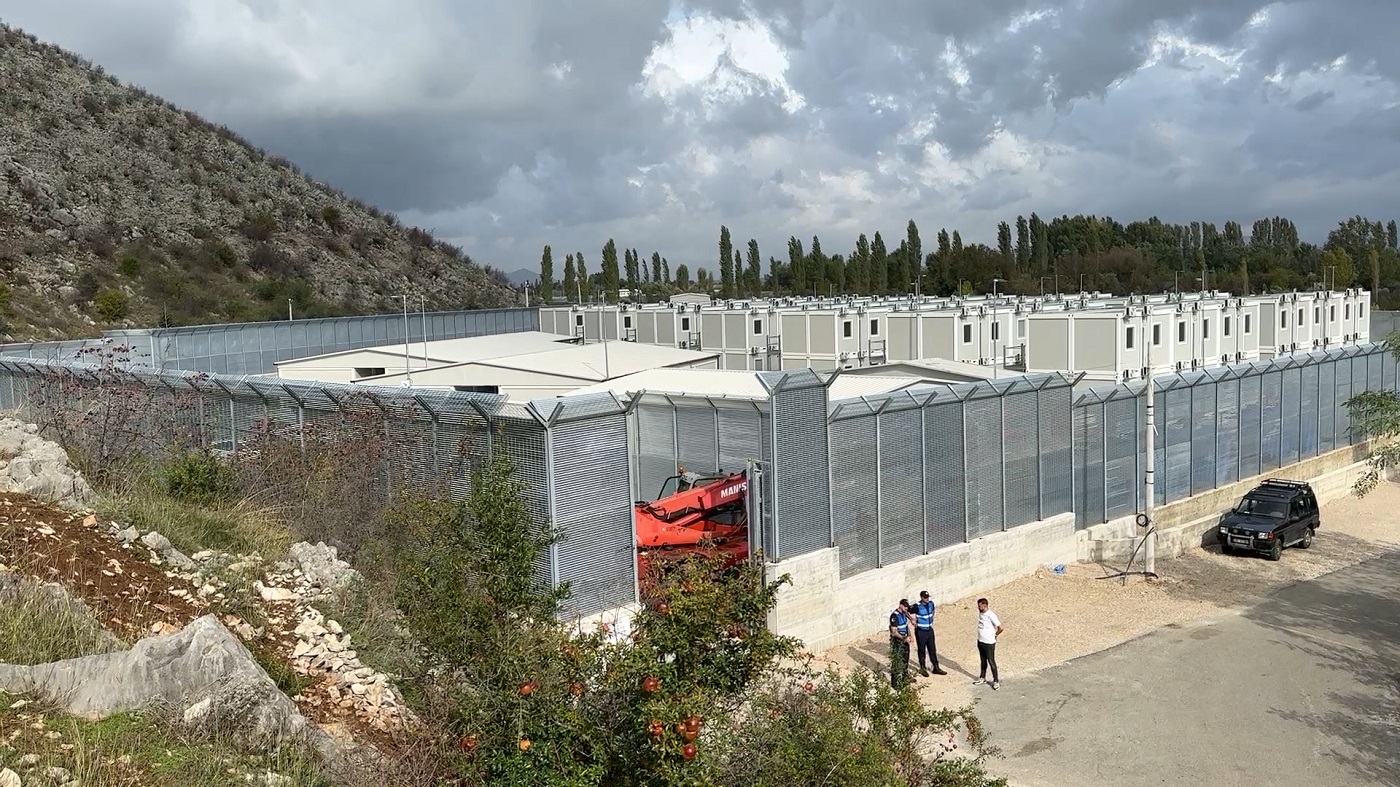 Gjader migrant detention centre in Albania. Photo: BIRN/Elvis Hila